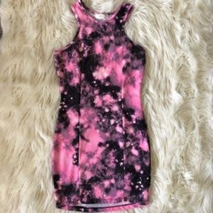 Pink Galaxy Fitted Dress